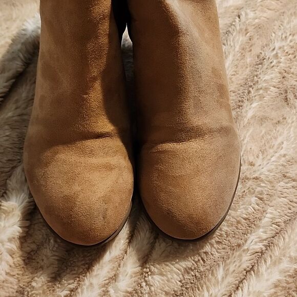 Old Navy Boots Womens 10 Ankle Booties Block Heels Comfort Brown Suede Side Zip. - Picture 5 of 5